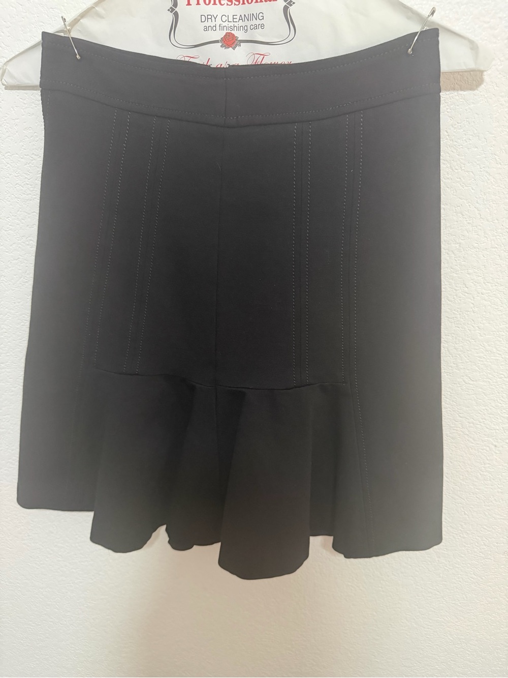 White House Black Market Black A-Line Flounced Hem Skirt